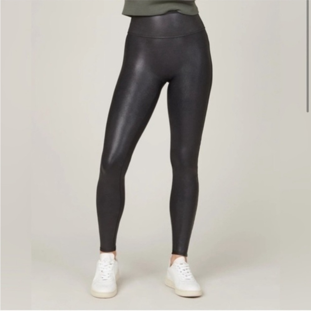Spanx Faux Leather Leather High waisted Black legging Size L